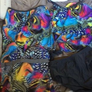 4 piece bundle swim suit.   3 tops/1 Bottom